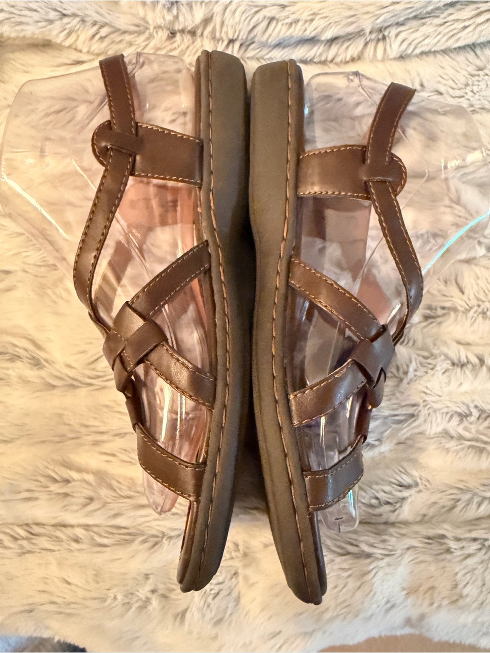 B.o.c. Brown Women’s Crisscross Strap Sandals Sz 7 - Picture 5 of 14
